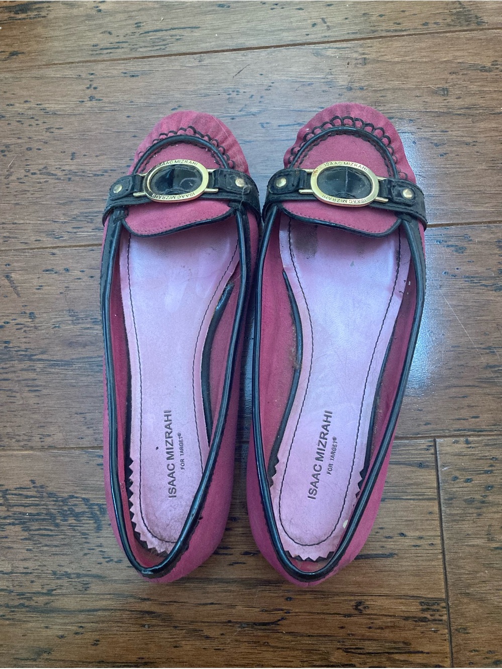 Isaac Mizrahi Women's Pink Suede Loafer Flats